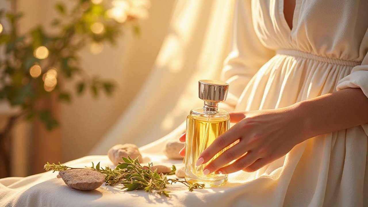 アロマオイルとミネラル素材をに配置した清潔感コラム用アイキャッチ画像