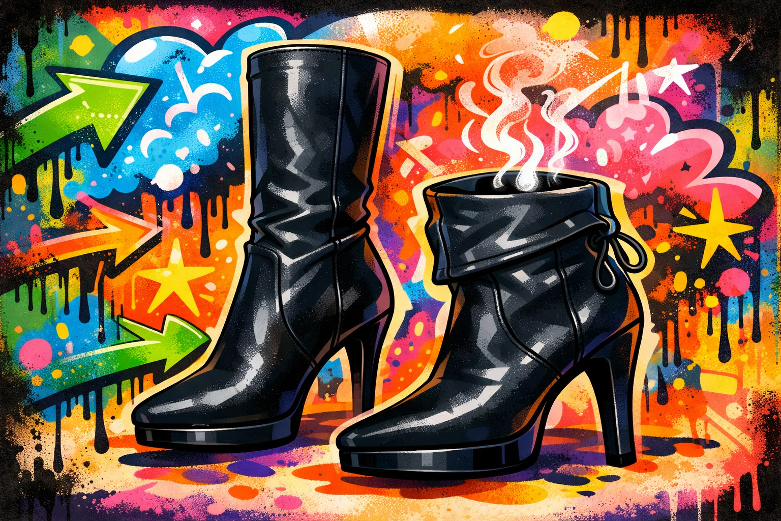 足が臭い女性向けの対策を解説するアイキャッチ画像。左側の『蒸れ・皮脂・惨劇』と描かれたパンプスのイラストに対し、右側では『1週間・引き算・解放』という言葉とともに、清潔な足と靴下が描かれている。洗うだけでは消えない『布の記憶』へのアプローチを視覚化した図解。